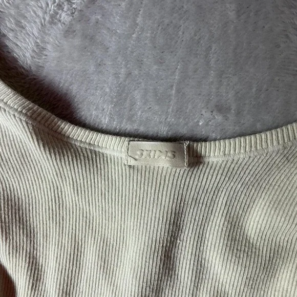 SKIMS Tank Top Ribbed Scoop Neck Sleeveless Neutral Beige Casual Top XXS - Picture 3 of 4